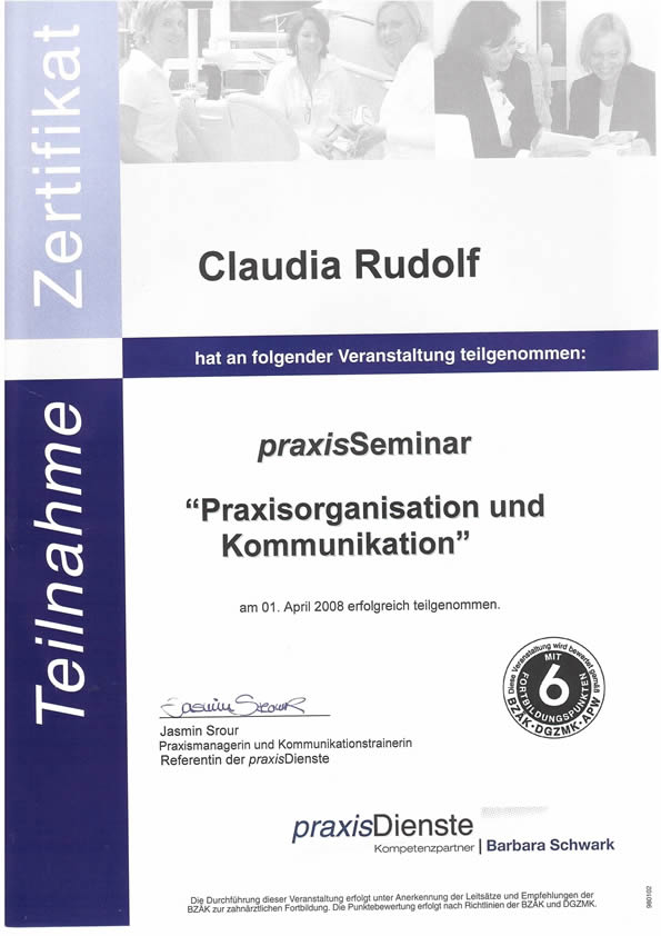 Praxisorganisation und Kommunikation 01.04.2008